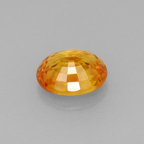 Sapphire Gemstone in 7.2 x 6 mm Size for Sale, Sapphire Stone in Yellow Orange Color
