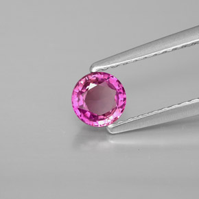 0.48 ct Pink Sapphire Stone, Natural Sapphire in Round Facet Shape for Sale