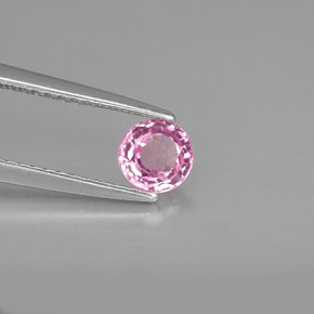 0.54 ct Pink Sapphire Stone, Natural Sapphire in Round Facet Shape for Sale