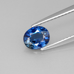 0.79 ct Blue Sapphire Gemstone, Sapphire Gem in Oval Facet Shape for Sale.