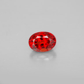 0.86 ct Orange Sapphire Gemstone, Sapphire Gem in Oval Facet Shape for Sale.