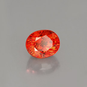 1.10 ct Orange Sapphire Stone, Natural Sapphire in Oval Facet Shape for Sale