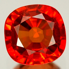 1.25 ct Orange Sapphire Gemstone, Sapphire Gem in Cushion-Cut Shape for Sale.