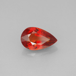 1.61 ct Orange Sapphire Stone, Natural Sapphire in Pear Facet Shape for Sale