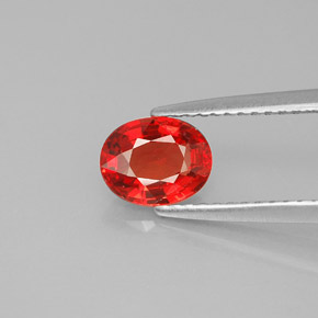 0.99 ct Orange Sapphire Gemstone, Sapphire Gem in Oval Facet Shape for Sale.