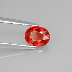 0.99 ct Orange Sapphire Stone, Natural Sapphire in Oval Facet Shape for Sale