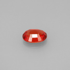 Sapphire Gemstone in 6.8 x 5.3 mm Size for Sale, Sapphire Stone in Red Orange Color