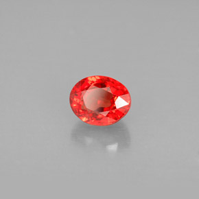 1.12 ct Orange Sapphire Stone, Natural Sapphire in Oval Facet Shape for Sale