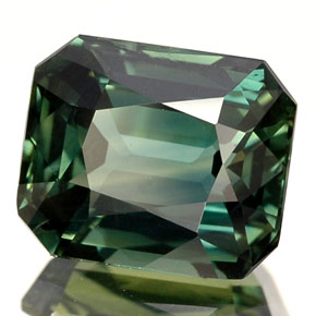 3.03 ct Green Sapphire Stone, Natural Sapphire in Octagon / Scissor Cut Shape for Sale