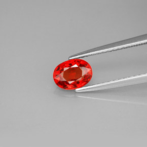 0.99 ct Orange Sapphire Gemstone, Sapphire Gem in Oval Facet Shape for Sale.