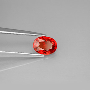 0.99 ct Orange Sapphire Stone, Natural Sapphire in Oval Facet Shape for Sale