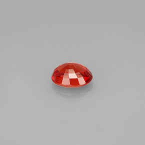 Sapphire Gemstone in 6.6 x 4.9 mm Size for Sale, Sapphire Stone in Reddish Orange Color