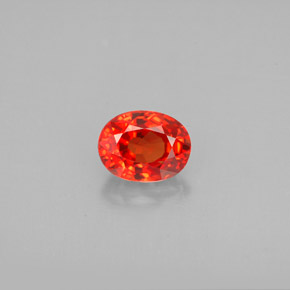 1.18 ct Orange Sapphire Gemstone, Sapphire Gem in Oval Facet Shape for Sale.