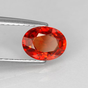 1.24 ct Orange Sapphire Stone, Natural Sapphire in Oval Facet Shape for Sale