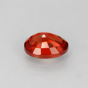 Sapphire Gemstone in 7.1 x 5.4 mm Size for Sale, Sapphire Stone in Red Orange Color