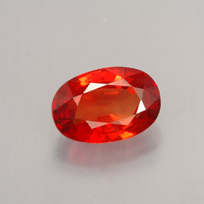 1.07 ct Orange Sapphire Gemstone, Sapphire Gem in Oval Facet Shape for Sale.