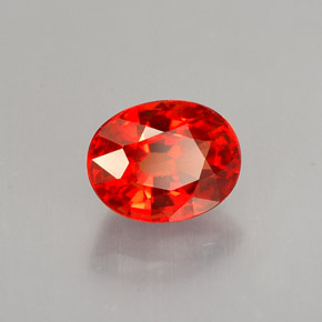 1.10 ct Orange Sapphire Stone, Natural Sapphire in Oval Facet Shape for Sale