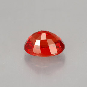 Sapphire Gemstone in 6.4 x 5 mm Size for Sale, Sapphire Stone in Reddish Orange Color