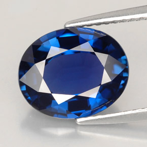 4.06 ct Blue Sapphire Gemstone, Sapphire Gem in Oval Facet Shape for Sale.