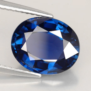 4.06 ct Blue Sapphire Stone, Natural Sapphire in Oval Facet Shape for Sale