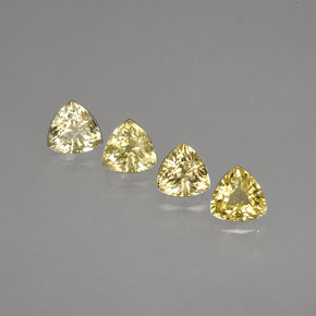 1.46 ct Yellow Sapphire Gemstone, Sapphire Gem in Trillion Facet Shape for Sale.