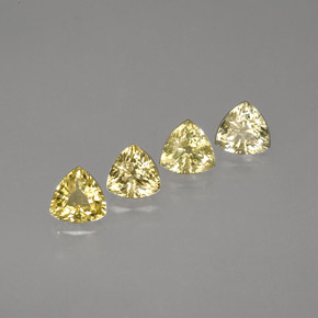 1.46 ct Yellow Sapphire Stone, Natural Sapphire in Trillion Facet Shape for Sale