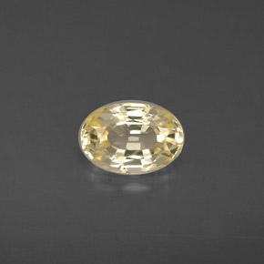 0.71 ct Yellow Sapphire Gemstone, Sapphire Gem in Oval Facet Shape for Sale.