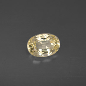 0.71 ct Yellow Sapphire Stone, Natural Sapphire in Oval Facet Shape for Sale