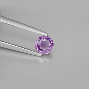 0.58 ct Violet Sapphire Stone, Natural Sapphire in Round Facet Shape for Sale