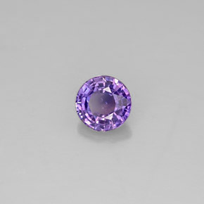 0.56 ct Violet Sapphire Stone, Natural Sapphire in Round Facet Shape for Sale