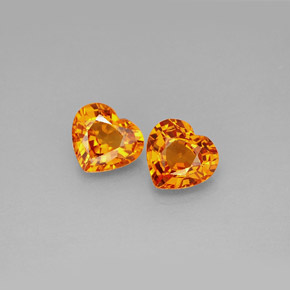 1.73 ct Orange Sapphire Gemstone, Sapphire Gem in Heart Facet Shape for Sale.