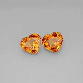 1.73 ct Orange Sapphire Stone, Natural Sapphire in Heart Facet Shape for Sale
