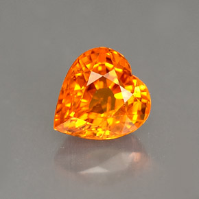 1.16 ct Orange Sapphire Gemstone, Sapphire Gem in Heart Facet Shape for Sale.