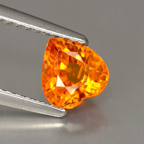 1.16 ct Orange Sapphire Stone, Natural Sapphire in Heart Facet Shape for Sale