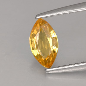 0.62 ct Yellow Sapphire Stone, Natural Sapphire in Marquise Facet Shape for Sale