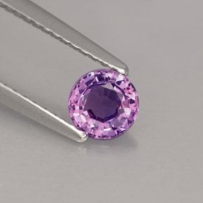 0.55 ct Violet Sapphire Stone, Natural Sapphire in Round Facet Shape for Sale