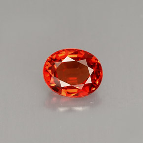 0.90 ct Orange Sapphire Gemstone, Sapphire Gem in Oval Facet Shape for Sale.