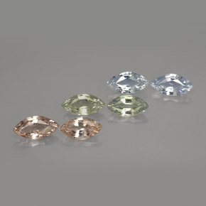 3.86 ct Multicolor Sapphire Stone, Natural Sapphire in Marquise Facet Shape for Sale