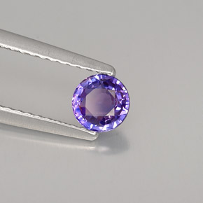0.51 ct Violet Sapphire Stone, Natural Sapphire in Round Facet Shape for Sale