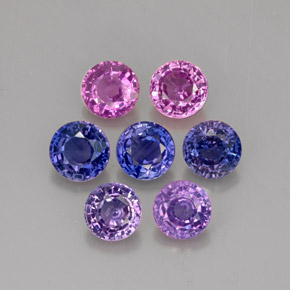 2.45 ct Violet Sapphire Stone, Natural Sapphire in Round Facet Shape for Sale