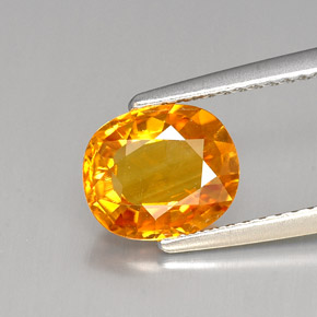1.96 ct Yellow Sapphire Gemstone, Sapphire Gem in Oval Facet Shape for Sale.