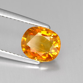 1.96 ct Yellow Sapphire Stone, Natural Sapphire in Oval Facet Shape for Sale