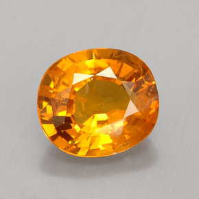 1.81 ct Orange Sapphire Gemstone, Sapphire Gem in Oval Facet Shape for Sale.