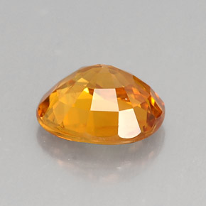 Sapphire Gemstone in 7.7 x 6.8 mm Size for Sale, Sapphire Stone in Yellow Orange Color
