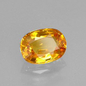 1.63 ct Yellow Sapphire Stone, Natural Sapphire in Oval Facet Shape for Sale