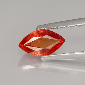1.13 ct Orange Sapphire Gemstone, Sapphire Gem in Marquise Facet Shape for Sale.