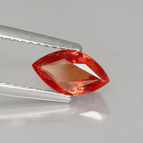 1.13 ct Orange Sapphire Stone, Natural Sapphire in Marquise Facet Shape for Sale