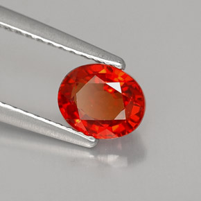 1.09 ct Orange Sapphire Stone, Natural Sapphire in Oval Facet Shape for Sale