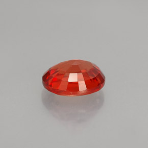 Sapphire Gemstone in 6.5 x 5.3 mm Size for Sale, Sapphire Stone in Reddish Orange Color