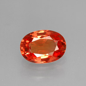 1.28 ct Orange Sapphire Gemstone, Sapphire Gem in Oval Facet Shape for Sale.